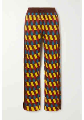 La DoubleJ - Jacquard-knit Cotton-blend Track Pants - Yellow - x small,small,medium,large,x large,xx large