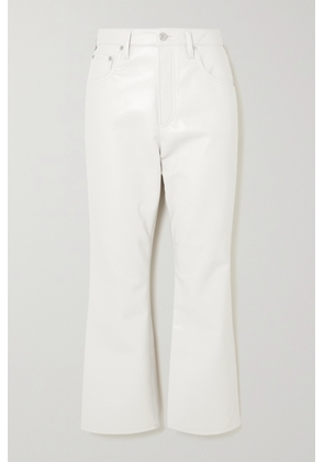 Citizens of Humanity - Isola Cropped Bootcut Recycled Leather-blend Pants - White - 23,24,25,26,27,28,29,30,31,32