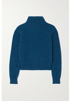 The Elder Statesman - Cropped Cashmere Turtleneck Sweater - Blue - x small,small,medium,large