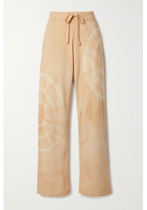 The Elder Statesman - Spiral City Tie-dyed Wool And Cashmere-blend Track Pants - Neutrals - x small,small,medium,large
