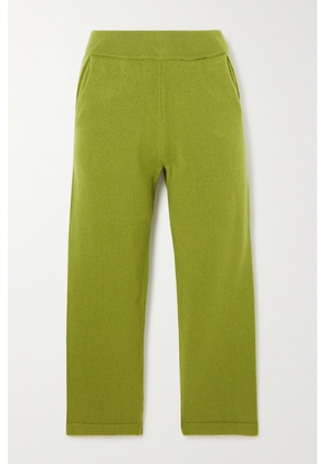The Elder Statesman - Cropped Merino Wool And Cashmere-blend Slim-leg Pants - Green - x small,small,medium