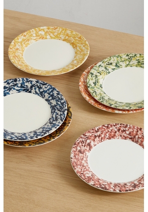 STORIES OF ITALY - Macchia Su Macchia Set Of Six Ceramic Plates - White - One size