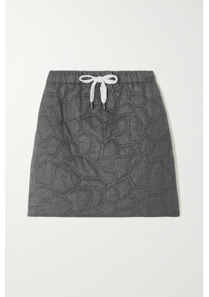 Brunello Cucinelli - Padded Quilted Wool Mini Skirt - Gray - IT36,IT38,IT40,IT42,IT44,IT46
