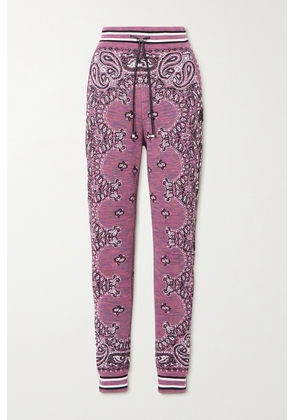 AMIRI - Embroidered Space-dyed Cotton-jacquard Track Pants - Pink - xx small,x small,small,medium,large,x large