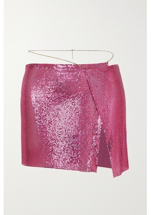 ROSANTICA - Mermaid Chainmail Mini Skirt - Pink - One size