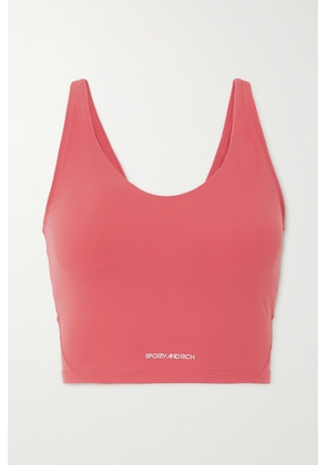 Sporty & Rich - Cropped Printed Stretch Tank - Pink - x small,small,medium,large,x large