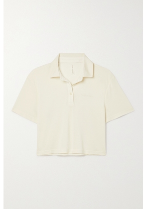 OUTDOOR VOICES - Birdie Cropped Drirelease Stretch Recycled-piqué Polo Shirt - Neutrals - x small,small,medium,large,x large
