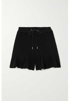 Sacai - Pleated Cotton-blend Jersey Shorts - Black - 1,2,3,4
