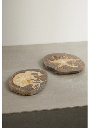 JIA JIA - Set Of Two Septarian Coasters - Yellow - One size