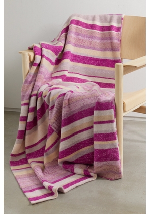 The Elder Statesman - Striped Cashmere Blanket - Pink - One size