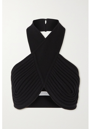 Gabriela Hearst - Eris Cropped Ribbed Merino Wool Halterneck Top - Black - x small,small,medium,large,x large