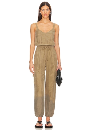 HEARTLOOM Odetta Jumpsuit in Olive. Size S.