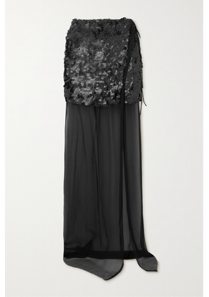 Dries Van Noten - Layered Paillette-embellished Tulle Mini Wrap Skirt - Black - FR34,FR36,FR38,FR40,FR42,FR44