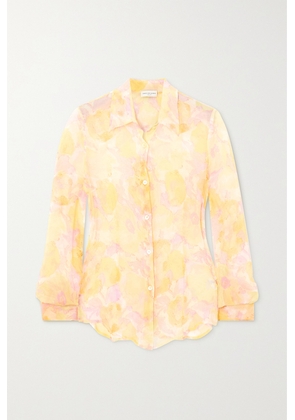 Dries Van Noten - Floral-print Silk-georgette Shirt - Orange - FR34,FR36,FR38,FR40,FR42,FR44