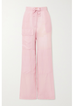 Dries Van Noten - Silk-satin Wide-leg Cargo Pants - Pink - x small,small,medium,large