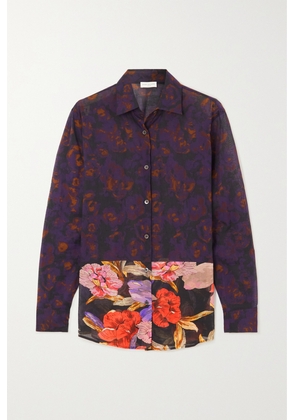 Dries Van Noten - Floral-print Cotton-voile Shirt - Purple - FR34,FR36,FR38,FR40,FR42,FR44