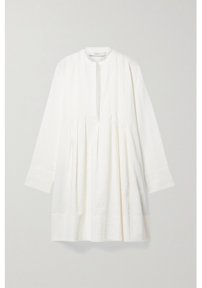 Vince - Pleated Woven Mini Dress - White - US0,US2,US4,US6,US8,US10,US12,US14