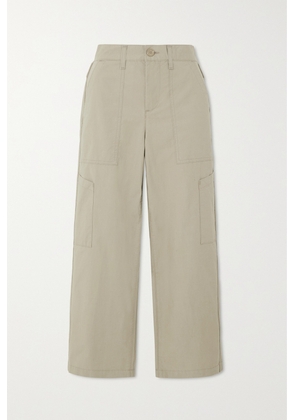 AGOLDE - Daria Utility Cropped Cotton-blend Poplin Wide-leg Pants - Neutrals - 23,24,25,26,27,28,29,30,31,32