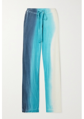 The Elder Statesman - Scape Ombré Organic Cotton And Cashmere-blend Straight-leg Track Pants - Blue - x small,small,medium,large