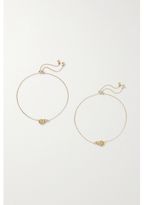 STONE AND STRAND - Bestie Set Of Two 10-karat Gold Diamond Bracelets - One size