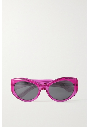 Balenciaga Eyewear - Cat-eye Printed Acetate Sunglasses - Pink - One size