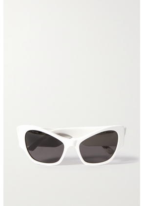 Balenciaga Eyewear - Oversize Cat-eye Acetate Sunglasses - White - One size