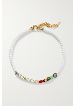 Martha Calvo - Thriving Gold-plated, Enamel, Bead And Crystal Necklace - White - One size