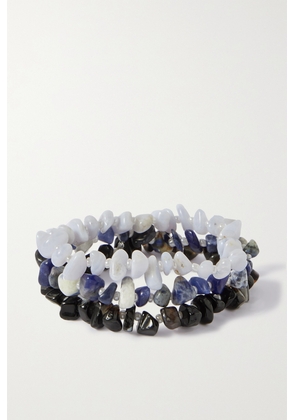 TBALANCE CRYSTALS - Set Of Three Multi-stone Bracelets - Blue - One size