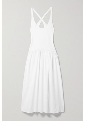 Another Tomorrow - + Net Sustain Cutout Stretch-jersey Midi Dress - White - x small,small,medium,large,x large