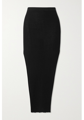 Rick Owens - Sacri Ribbed Wool-blend Midi Skirt - Black - x small,small,medium,large,x large