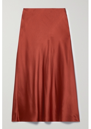 Vince - Satin Midi Skirt - Red - x small,small,medium,large,x large