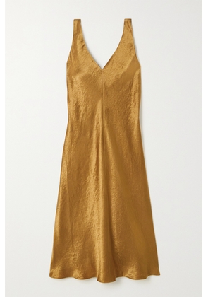 Vince - Crinkled Satin Midi Dress - Metallic - x small,small,medium,large,x large