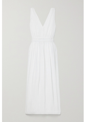 Vince - Pleated Woven Midi Dress - Off-white - x small,small,medium,large,x large