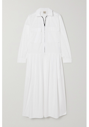 Tod's - Pleated Cotton-poplin Midi Shirt Dress - White - xx small,x small,small,medium,large,x large