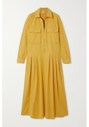 Tod's - Pleated Cotton-poplin Midi Shirt Dress - Yellow - IT36,IT38,IT40,IT42,IT44,IT46