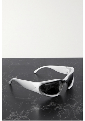 Balenciaga Eyewear - Swift Oval-frame Acetate Sunglasses - Silver - One size