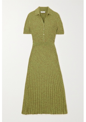 Gabriela Hearst - Avant Ribbed Cashmere And Silk-blend Midi Dress - Green - x small,small,medium,large,x large