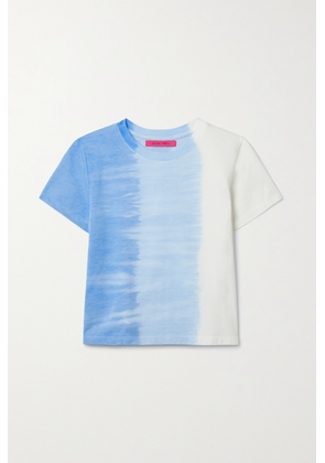 The Elder Statesman - Tie-dyed Cotton And Cashmere-blend Piqué T-shirt - Blue - x small,small,medium,large
