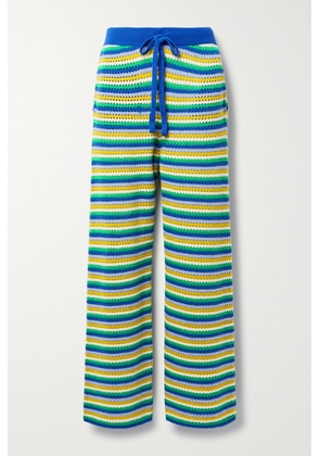 The Elder Statesman - Striped Open-knit Cashmere Straight-leg Pants - Multi - x small,small,medium,large