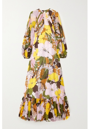 La DoubleJ - Eve Open-back Floral-print Chiffon Maxi Dress - Pink - xx small,x small,small,medium,large,x large,xx large