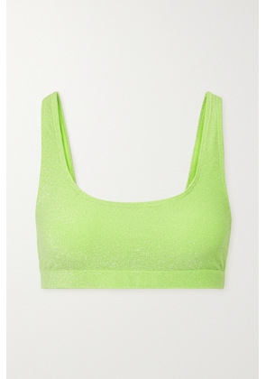 GOOD AMERICAN - Sparkle Metallic Neon Bikini Top - Green - 0,1,2,3,4,5,6,7,8