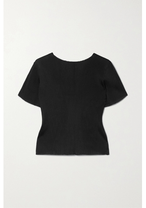 The Row - Fuku Open-back Ribbed-knit T-shirt - Black - x small,small,medium,large,x large