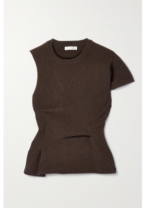 The Row - Charlise Gathered Asymmetric Cashmere Top - Brown - x small,small,medium,large,x large