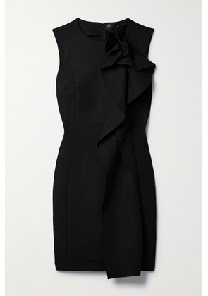Oscar de la Renta - Ruffled Stretch Cashmere-blend Mini Dress - Black - US0,US2,US4,US6,US8,US10