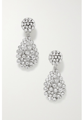 Oscar de la Renta - Silver-tone Crystal Clip Earrings - One size