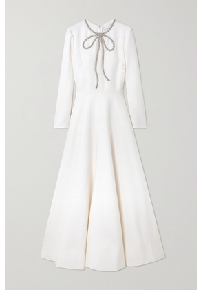 Valentino Garavani - Crystal-embellished Wool And Silk-blend Midi Dress - White - IT38,IT40,IT42,IT44,IT46,IT48