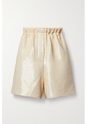 The Frankie Shop - Jazz Sequined Tulle Shorts - Cream - x small,small,medium,large,x large