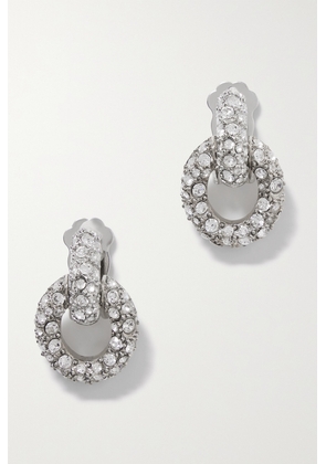 Oscar de la Renta - Fortuna Silver-tone Crystal Clip Earrings - One size