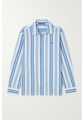 Acne Studios - + Net Sustain Striped Organic Cotton-poplin Shirt - Blue - xx small,x small,small,medium,large,x large,xx large
