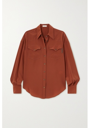 Brunello Cucinelli - Silk Crepe De Chine Shirt - Red - xx small,x small,small,medium,large,x large